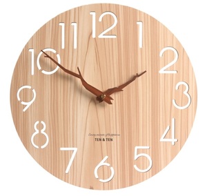 壁掛け時計 おしゃれ 掛け時計 非電波 北欧スタイル 木目調 木製 かわいい 静穏 連続秒針 ウッド