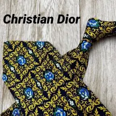 ✨極美品✨ChristianDior ネクタイ 花柄 イエロー シルク100%