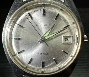 腕時計 CITIZEN 17 JEWELS 4-100140K ALL STAINLE ESS STEEL WATER RESISTANT シチズン 67.97g メンズ 稼働品 12D50WA