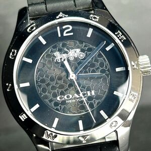 COACH コーチ W6033-BLK 腕時計 クオーツ アナログ 3針 シグネチャーC ステンレススチール ラバー ベルト ブラック文字盤 動作確認済み