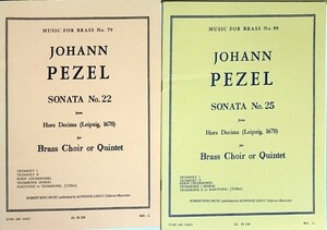 ペーツェル 午前十時の音楽(塔の音楽)より ソナタ 第22,25番 (金管アンサンブル スコア＋パート譜) 輸入楽譜 PEZEL Hora Decima: Sonata