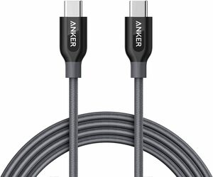 グレー 1.8m Anker PowerLine+ USB-C & USB-C 2.0 ケーブル (1.8m グレー) 【USB 