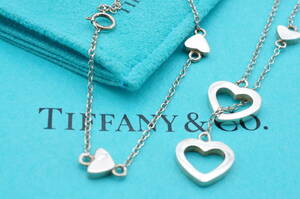 Tiffany & Co ティファニー ハート リンクス ラリアット ネックレス スターリングシルバー925 銀 7.6g 保存袋付き 12131