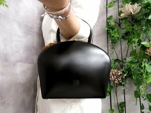 ★●超美品●新品同様●LOEWE ロエベ●アナグラム●ロゴ型押し●カーフ レザー 本革●ハンド バッグ●黒●G金具●腕掛け●かばん●B133