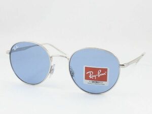 ケース茶 Ray-Ban レイバン RB3681-003/80 サングラス シルバー ライトブルー ライトカラー ボストン 丸メガネ ラウンドメタル系 00380