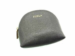 ■美品■ FURLA フルラ レザー ポーチ ミニポーチ マルチケース レディース グレー系 DE1113