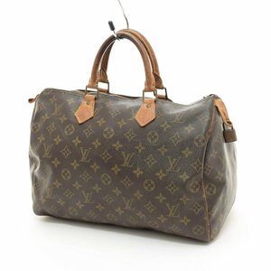 □511389 LOUIS VUITTON ルイヴィトン ミニボストンバッグ ハンドバッグ モノグラム スピーディ35 M41524 PVC ヌメ革 ブラウン