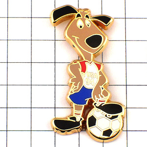 ピンバッジ・サッカーワールドカップ犬アメリカ大会/USA◆フランス限定ピンズ◆レアなヴィンテージものピンバッチ