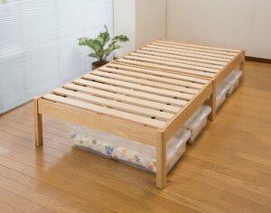 新品＠組立簡単天然木すのこベッド(敷き布団対応 フレームのみ すのこ マットレス用 シングルベッド 工具不要 通気性 耐久性 快適 組立式）