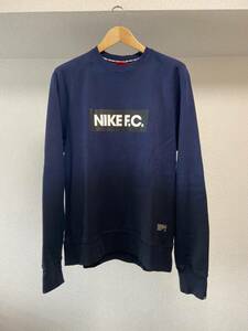 【断捨離1円スタート】 NIKE F.C. ナイキ エフシー AW77 スウェット クルーネック 紺×黒 sizeXL サッカー フットサル グラデーション