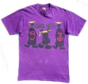 希少 90s USA製 Mickey Mouse GRAD NITE 93 Tシャツ 紫 ビンテージ DISNEY ミッキーマウス グラッドナイト