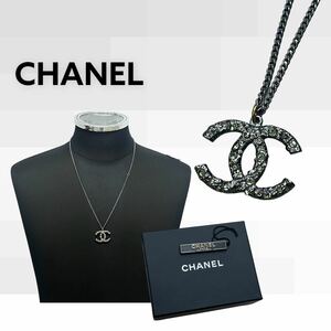 高級 箱タグ付き CHANEL シャネル 14P A64887Y02003 COCO ココマーク ラインストーン ネックレス