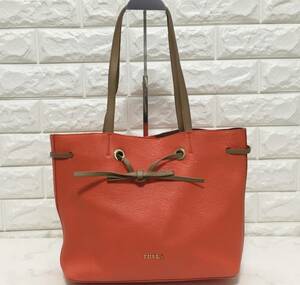 no19459 FURLA フルラ ブルガリア製 本革 レザー 肩掛けショルダー トート バッグ ☆