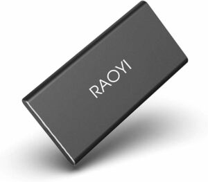 RAOYI 外付けSSD 250GB USB3.1 Gen2 ポータブルSSD 転送速度最大550MB/秒 PS4動作確認済 超薄型・超高速Type-A/Type-C 耐衝撃 防滴 黒