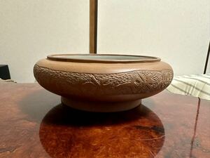 中国宜興 紫砂筆洗 文房用品 茶道具 在銘 時代物 古玩 中国美術 唐物 骨董 