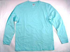 新品　LIFE MAX 6.2オンス ヘビーウェイト ロングスリーブTシャツ　Sサイズ　青　水色　丸首 長袖 パステルカラー シャツ