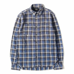 RRL ダブルアールエル ラルフローレン シャツ サイズ:S タータンチェック ワーク シャツ ブルー チャコール トップス カジュアルシャツ