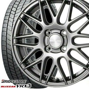 ブリザックVRX3×アルミホイール 155/65R14 4本セット 走行約6千km・2シーズンのみ使用のバリ山バリ溝 まだまだゴムが生きています