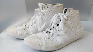 【中古】レアadidas ADORIA MID SLEEKミッドカットスニーカーメンズホワイト25.5cm元箱ありオシャレ