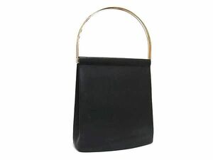 1円 ■極美品■ Cartier カルティエ トリニティ レザー メタルハンドル ハンドバッグ レディース ブラック系 FC3752