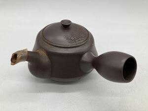 4d54 必見 ! 中山米楽 二本松萬古焼 急須 横手 茶注 茶器 煎茶道具 在銘 陶器 中古品 現状品 !