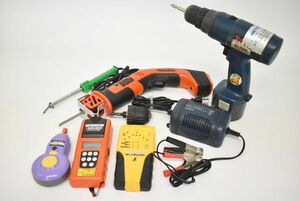 (780L 0418M6) 1円～ 電動工具 8点セット 充電式 ドリルドライバー ハンディソー 距離計 下地センサー 他 DIY まとめて 【ジャンク品】