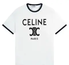 セリーヌ 人気 Tシャツ ホワイトS