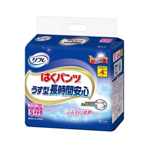 大人用紙おむつ リフレ はくパンツ うす型長時間安心 約4回分吸収 男女兼用 Sサイズ 22枚入り X2パック 医療費控除対象品