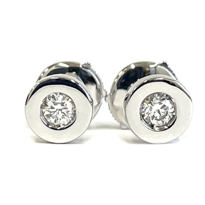 【中古】ブルガリ　BVLGARI　ダイヤ　ピアス　K18WG　ダイヤ1P×2　3.1g