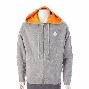 【モンクレール】Moncler 22年 メンズ ワッペン コットン ジップアップパーカー スウェット トップス グレー S【中古】205898