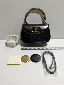 GUCCI オールド グッチ バンブー 2way ショルダーバッグ ハンドバッグ 黒 斜め掛け 鞄 カバン メンズ レディース バッグ 000 2046 0188