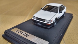 即決 イグニッションモデル　TOYOTA　COROLLA　LEVIN　AE86　GT　APEX　トヨタ　カローラレビン　ワタナベホイール　パンダ　1/43　