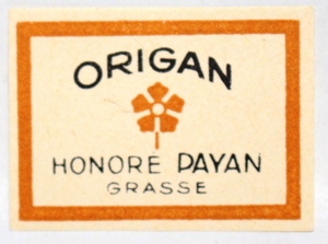 フランスアンティーク香水ラベル　ORIGAN HONORE DAYAN GRASSE　１９２０年