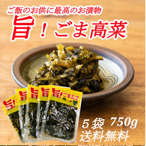 「旨！ごま高菜」 150g×5袋 宮崎産高菜 ご飯のお供 おにぎり チャーハンの具材 いろんな料理に。懐しいお袋の味 送料無料