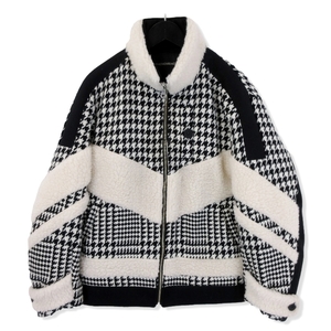 未使用 PHENOMENON フェノメノン HOUNDSTOOTH BOA JACKET ILLJK23F-002 ハウンドトゥース ボアジャケット BLACK M タグ付き 20018529