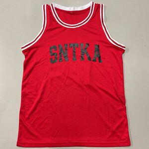 SNTKA Mサイズ メンズ ゲームシャツ タンクトップ メッシュ 赤 レッド 安西先生 バスケットボール バスケ ノースリーブ 13番 背番号