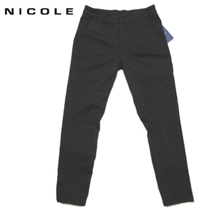 新品 【ニコル】 春夏　ハイストレッチトラウザーズ　サイズ46　(M)　ブラック　サーフクロスパンツ　NICOLE SELECTION