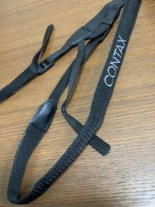 Contax コンタックス Carl Zeiss カメラ ストラップ 黒 ブラック 灰色 グレー 刺繍 ショルダー ネック 美品