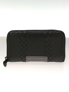 BOTTEGA VENETA◆長財布/レザー/BLK/メンズ