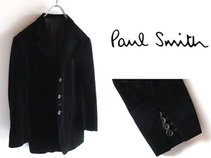 最高級ライン Paul Smith COLLECTION ポールスミス コレクション 別珍 ベロア 3Bテーラードジャケット ブレザー M 黒 ブラック 日本製