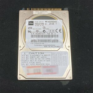 2.5インチ 9.5mm 40GB 回転数4200rpm IDE接続 健康状態正常 ★ 東芝 MK4025GAS 使用時間982時間 #5-094