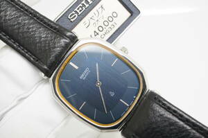 B115●作動良好 未使用デッドストック SEIKO セイコー シャリオ 7820-5480 1979年製 黒文字盤 メンズ腕時計 シルバー クォーツ