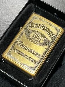 zippo ジャックダニエル ゴールド GOLD 希少モデル ヴィンテージ 2002年製 JACK DANIELS ケース 保証書付き