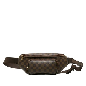 ルイ ヴィトン ダミエ バムバッグ メルヴィール ボディバッグ ウエストバッグ N51172 ブラウン PVC レザー LOUIS VUITTON 【中古】