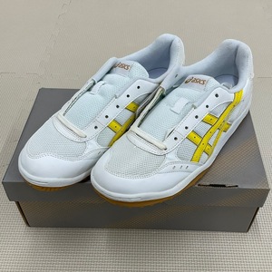 (新品) ◆アシックス◆asics◆26.5cm◆スポーツシューズID-Ⅲ◆ホワイト/イエロー◆体育館シューズ◆運動靴◆上履き◆室内履き◆