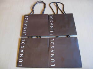 【即決価格 送料込み】ルナソル(LUNASOL) ショッパー こげ茶色 紙袋 ４枚セット 正規品 美品
