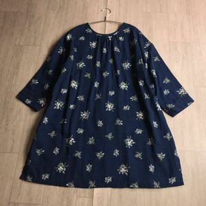 100円スタート☆ jalonner ジェローナ　花柄　チュニック　ゆったり　体型カバー　LL