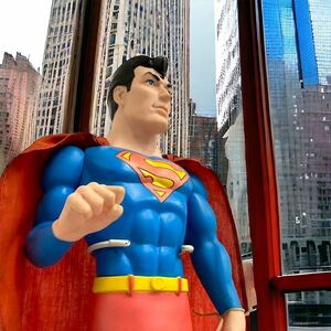 【K0211】スーパーマン フィギュア ソフビ 当時物 1988年 専用スタンドヴィンテージ 昭和レトロ 特大　アンティーク 人形 ビンテージ
