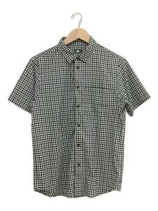 THE NORTH FACE◆S/S NEVADA SHIRT_ショートスリーブネバダシャツ/M/ポリエステル/BLK/チェック