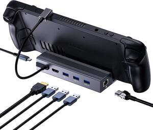 Steam Deckドック 6-in-1 Steam Deckドッキングステーション、Deckのドッキング 、HDMI 2.0 4K@60Hz、USB3.0 100W USB-C PD充電 Steam Deck